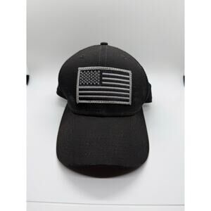 New Era USA Flag SnapBack Hat-Adjustable/All Black/USA/Breathable